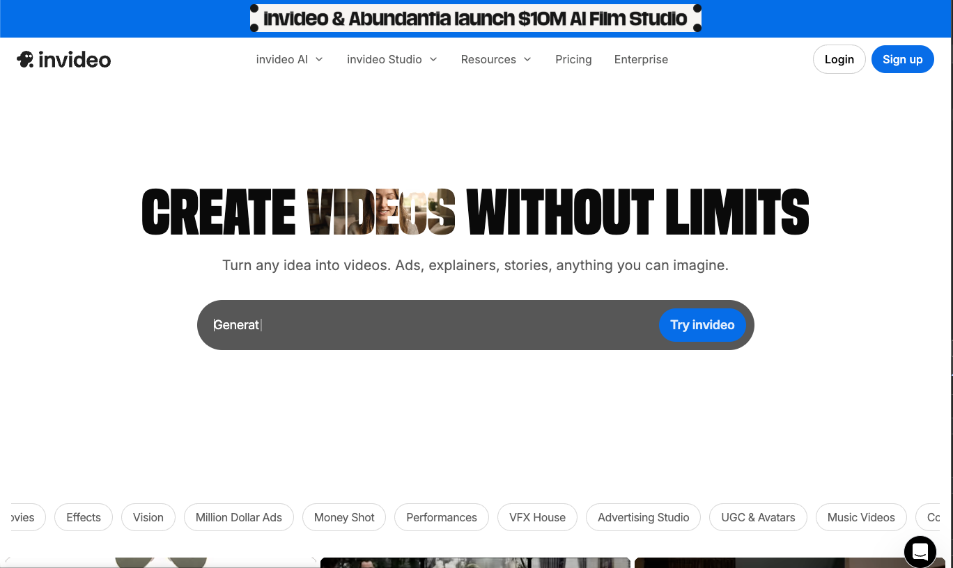 InVideo AIの画面