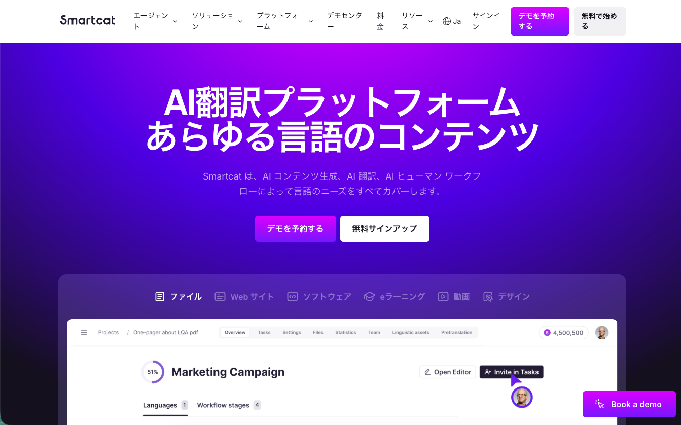 Smartcatの画面