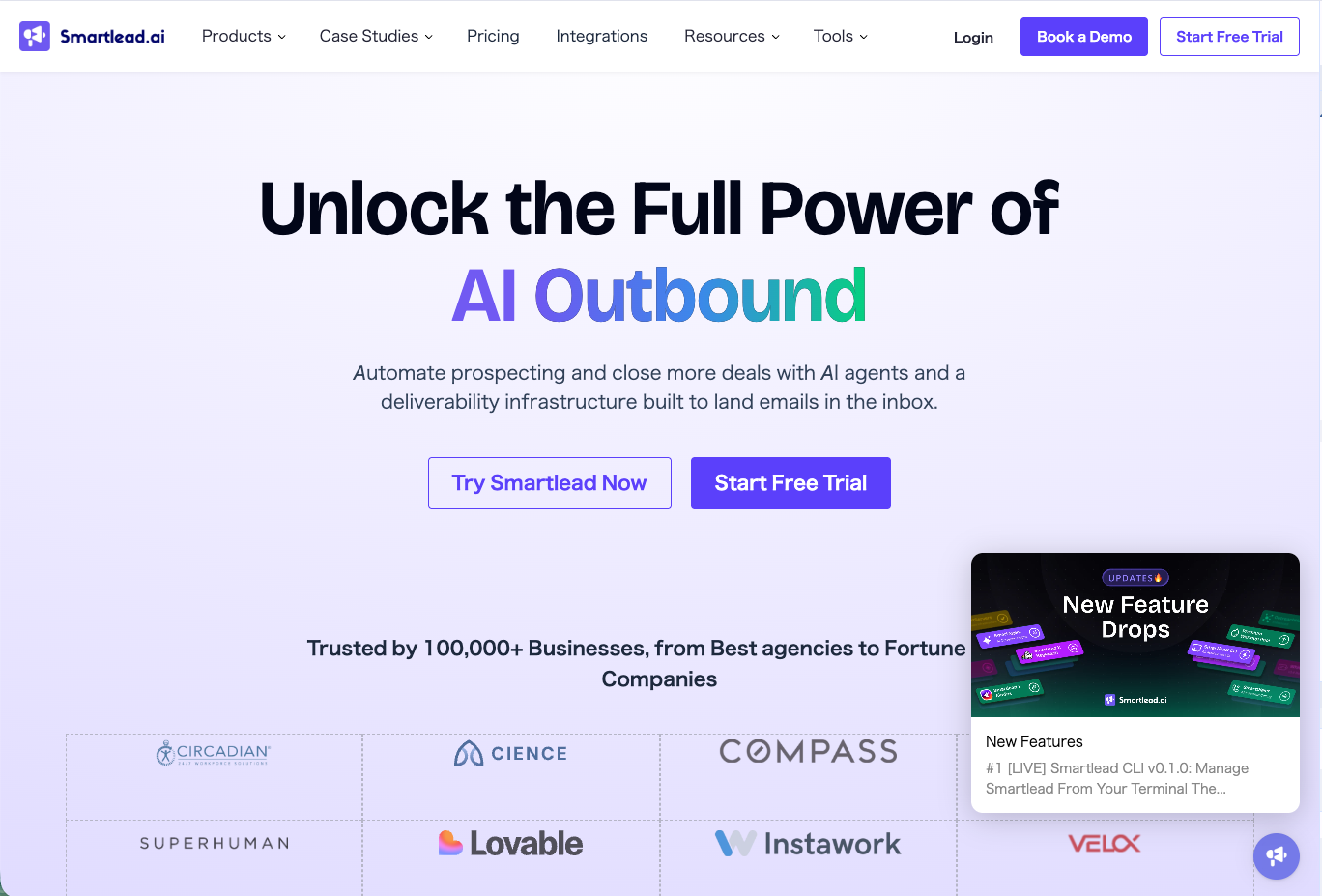 Smartleadの画面